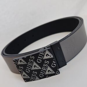 GUESS Black and Gray Men's Belt
